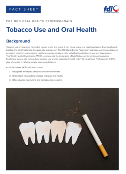 Tobacco use and oral health fact sheet