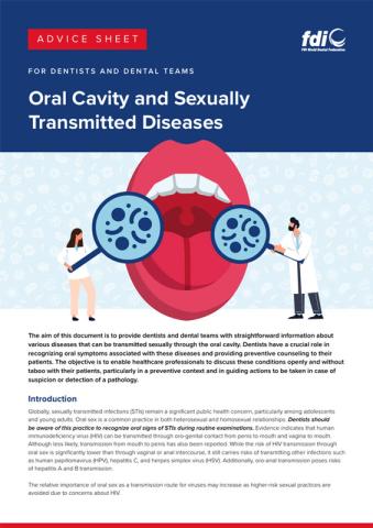 Advise Sheet - Oral Cavity and Sexually Transmitted Diseases